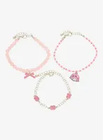 My Sweet Piano Bow Rose Beaded Bracelet Set