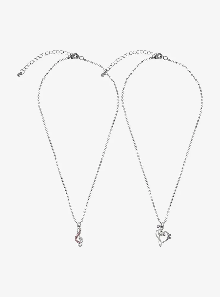 Sweet Society Bejeweled Music Note Best Friend Necklace Set