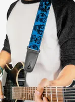 Grateful Dead Skull Roses Turquoise Guitar Strap