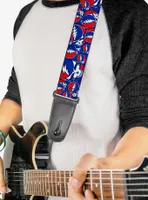 Grateful Dead Steal Your Face Stacked Guitar Strap