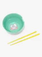 Keroppi Face Ramen Bowl With Chopsticks