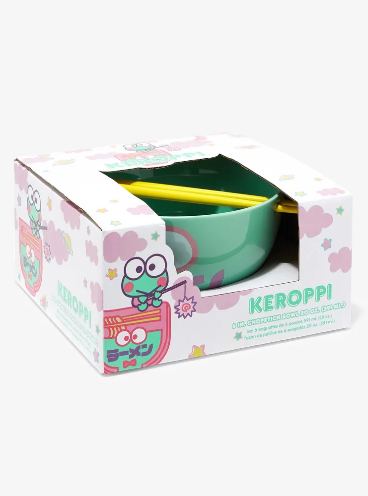 Keroppi Face Ramen Bowl With Chopsticks