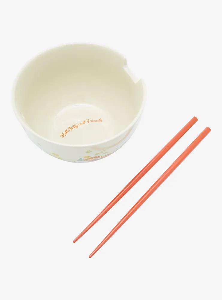 Hello Kitty And Friends Mushroom Ramen Bowl With Chopsticks