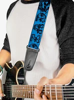 Grateful Dead Skull Roses Turquoise Guitar Strap