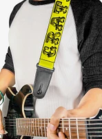 Grateful Dead Skull Roses Yellow Guitar Strap