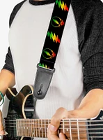 Grateful Dead Steal Your Face Lightning Bolt Repeat Rasta Guitar Strap