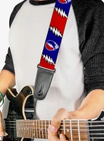 Grateful Dead Steal Your Face Lightning Bolt Repeat Guitar Strap