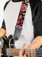 Sugar Skull Paisley Guitar Strap