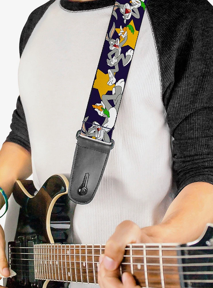 Looney Tunes Bugs Bunny Poses Stars Guitar Strap