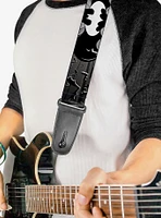 DC Comics Batman Flying Bats Black White Guitar Strap