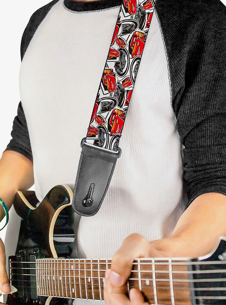 Disney Cars 3 Lightning McQueen Storm Jackson Poses Guitar Strap