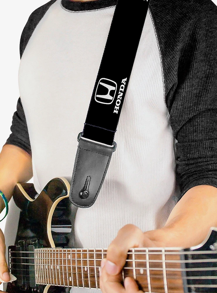 Honda Logo White Guitar Strap