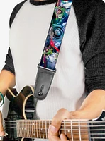 Disney Pixar Buzz Lightyear Action Poses Stacked Guitar Strap