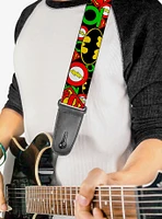 DC Comics Justice League Stacked Logos Guitar Strap