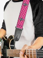 Ford Mustang Bars Text Pink Logo Guitar Strap