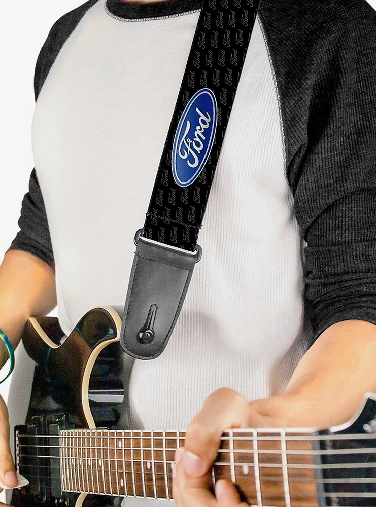 Ford Oval Repeat Text Guitar Strap