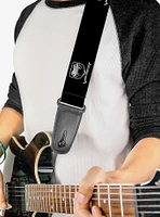 Dodge Viper Black Silver Logo Repeat Guitar Strap