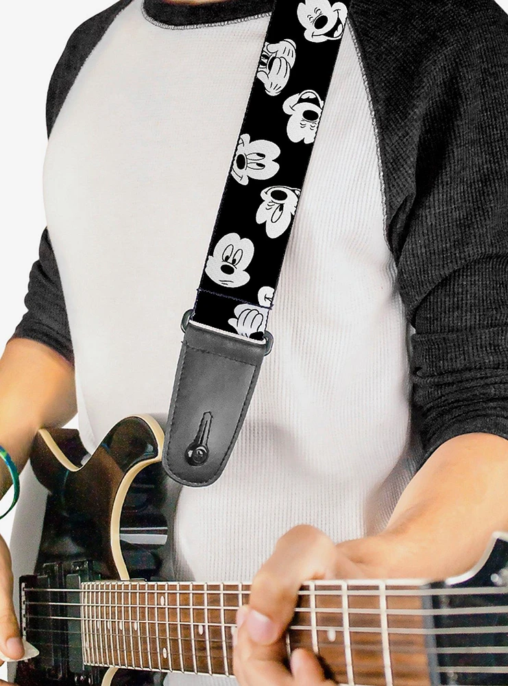 Disney Mickey Mouse Expressions Scattered Guitar Strap