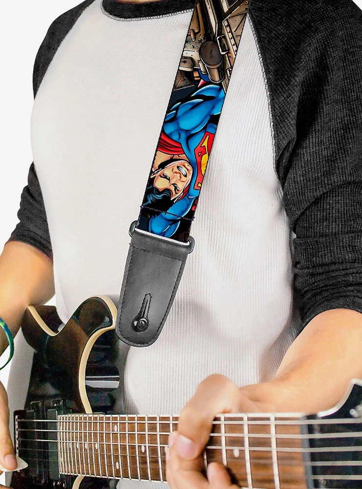 DC Comics Superman Metropolis Face Off Guitar Strap