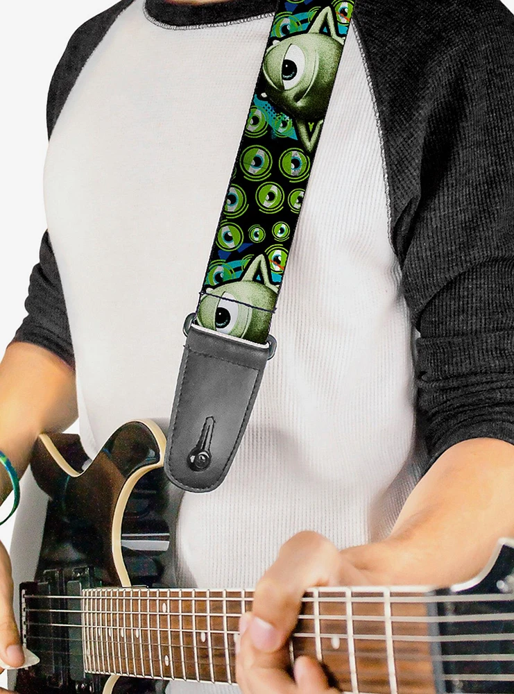 Disney Pixar Monsters Inc. Mike Poses Eyeballs Guitar Strap