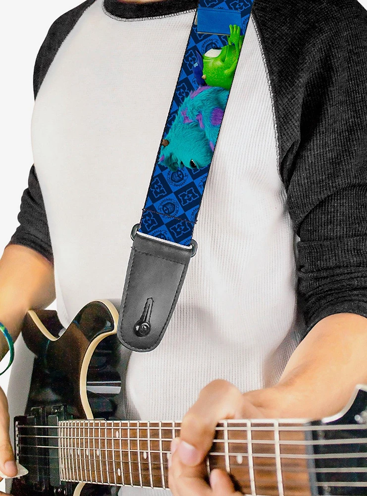 Disney Pixar Monsters University Sulley Mike Poses Checkered Guitar Strap