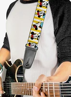 Disney Minnie Mouse Hat Poses Stripe Guitar Strap