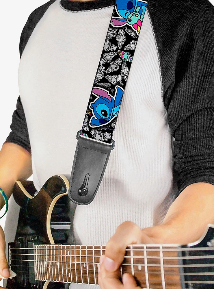 Disney Lilo & Stitch Poses Mini Scrump Scattered Guitar Strap