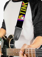 Disney Tinker Bell Luxe Sketch Black Multi Neon Guitar Strap