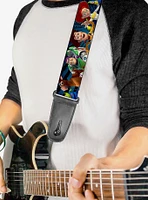 Disney Pixar Toy Story Characters Running Denim Rays Guitar Strap