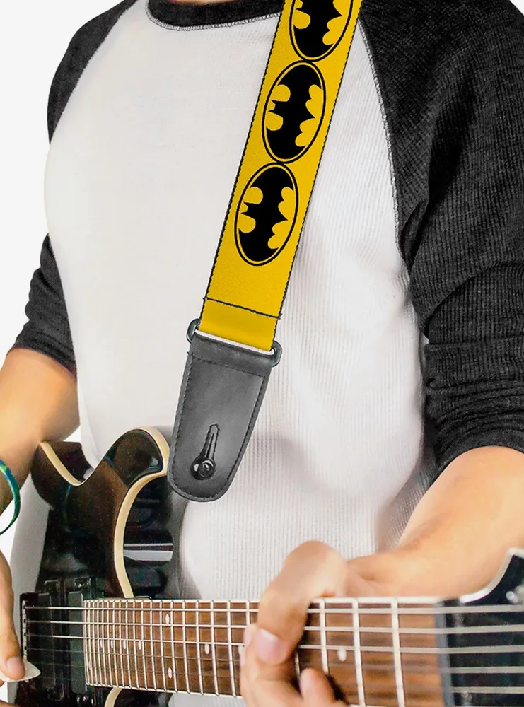 DC Comics Batman Bat Signals Yellow Black Guitar Strap