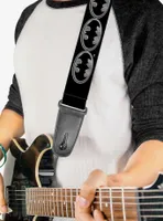 DC Comics Batman Shield Silver Guitar Strap