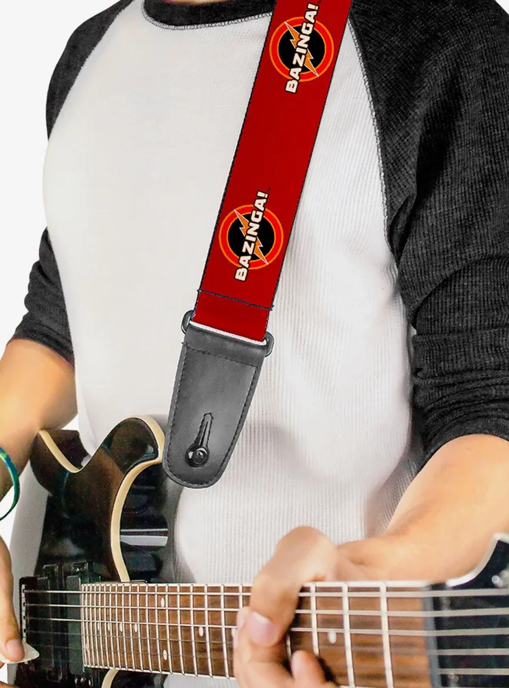 The Big Bang Theory Bazinga Logo Burgundy Guitar Strap