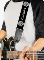 C6R Racing Skull Logo Black Silver Guitar Strap