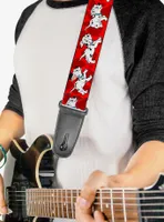 Disney 101 Dalmatians Running Paws Guitar Strap Red