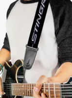 C7 Stingray Logo Black Silver Guitar Strap