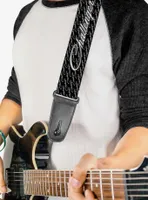 Challenger Repeat Text Black White Guitar Strap