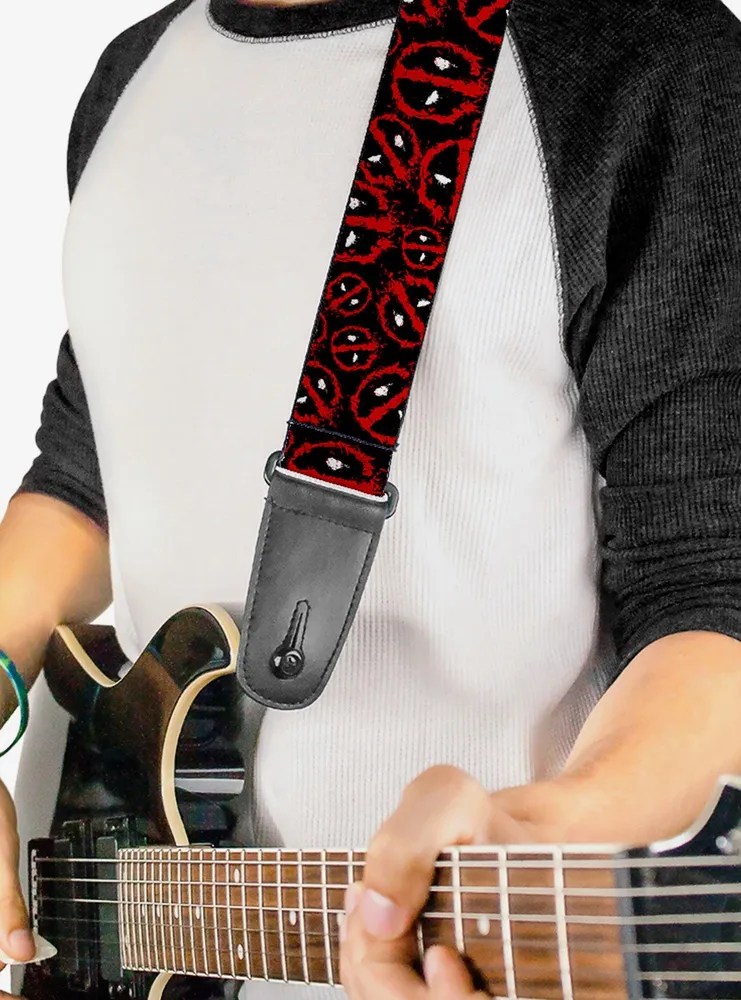Marvel Deadpool Splatter Logo Scattered Guitar Strap