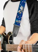 Disney Frozen Olaf Poses Snowflakes Blue Guitar Strap
