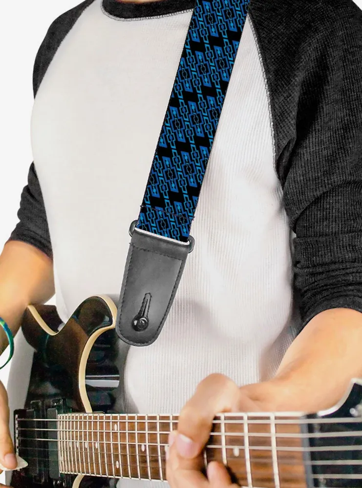 Diagonal Retro Chevy Bowtie Monogram Guitar Strap