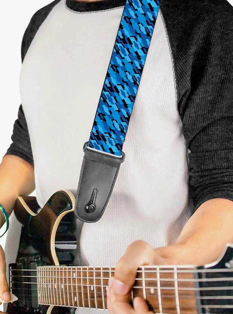 Diagonal Retro Chevy Bowtie Stacked Guitar Strap