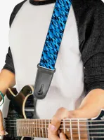 Diagonal Retro Chevy Bowtie Stacked Guitar Strap