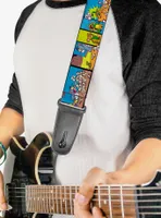 Tom and Jerry House of Cards Panels Guitar Strap