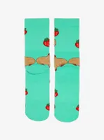 Strawberry Capybara Crew Socks