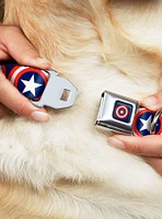 Marvel Captain America Shield Repeat Seatbelt Buckle Dog Collar