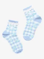 Cinnamoroll Gingham Floral Lace Ankle Socks