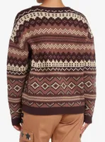 Social Collision Skull Suns Fair Isle Girls Sweater