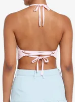 Sweet Society Pastel Rainbow Crop Girls Knit Halter