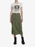 Social Collision Sun Skull Lettuce Hem Girls Crop Top