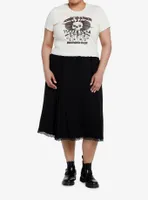 Social Collision Sun Skull Lettuce Hem Girls Crop Top Plus