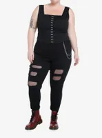 Social Collision Black Hook-And-Eye Corset Girls Tank Top Plus